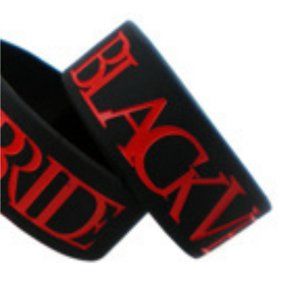 (2) BVB BLACK VEIL BRIDE FAN WRIST BANDS MERCH BRACELETS EMO GLAM METAL PUNK